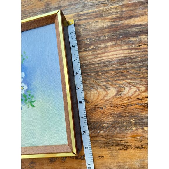 Lot of 2 VTG C. Guerin "82" Flower Framed Art Canvas Painting Signed 9"x 11.5" - Picture 6 of 9